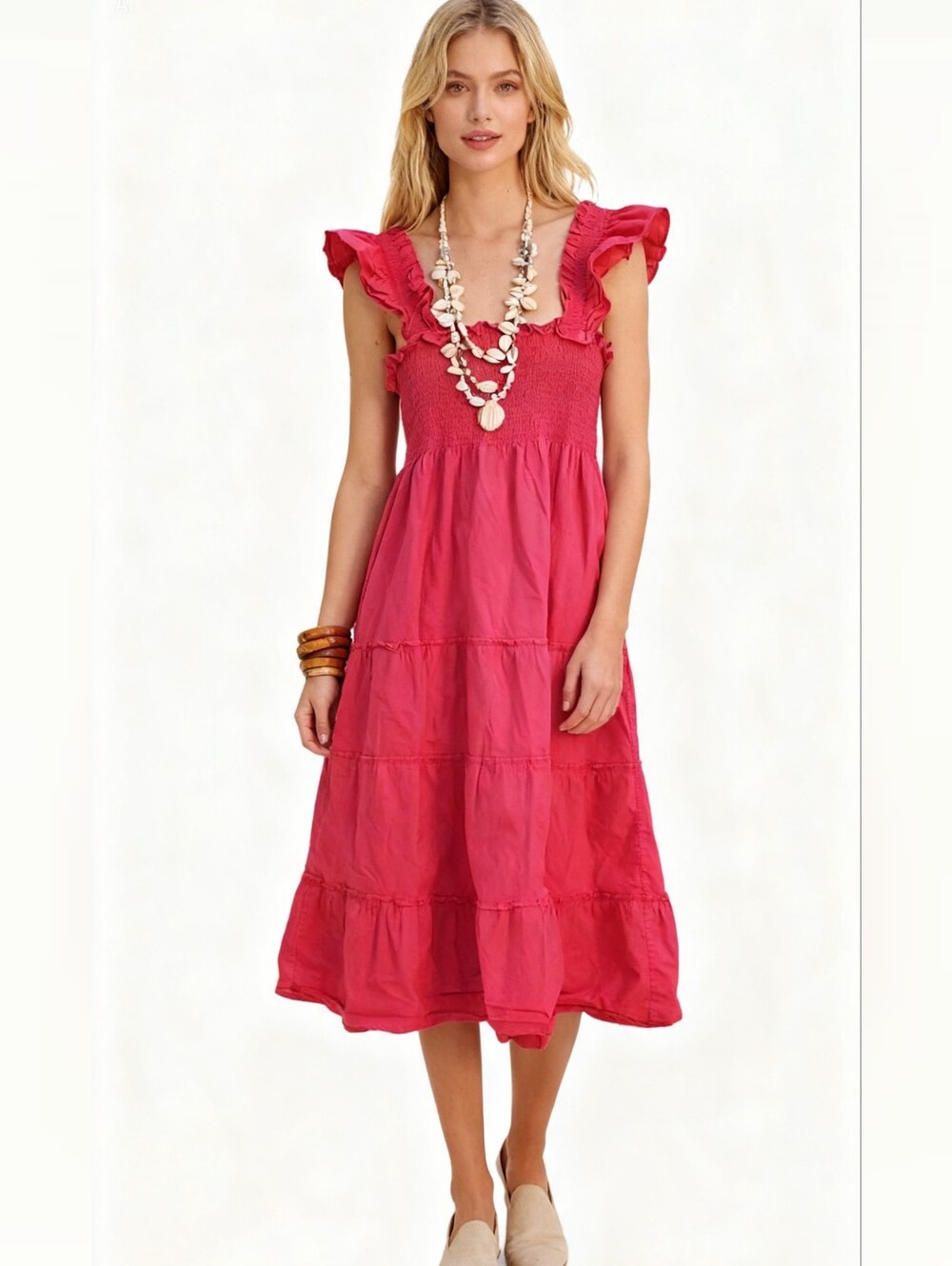 Hill House Ruffle The Ellie Nap Midi Dress Size L